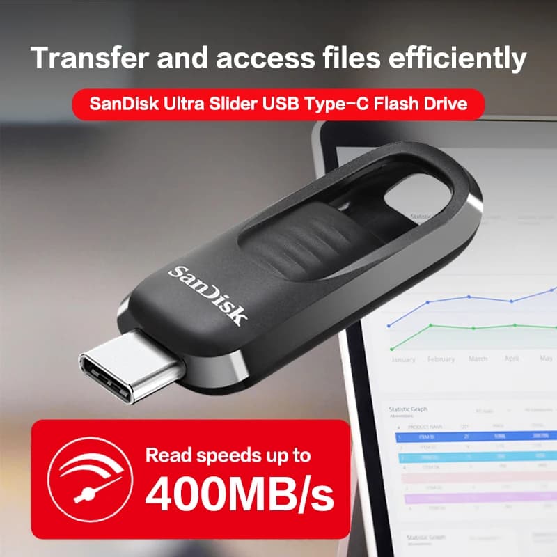 SanDisk CZ480 Pen Drive 64GB 128GB 256GB Ultra Fast Read speed up to 400MB/s USB3.2 Type-C Flash Memory UDisk for Tablet - 6