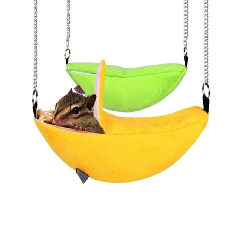 Hamster cotton nest banana Shape House Hammock Bunk Bed House Toys Cage For Sugar Glider Hamster Small Animal Bird Pet Supplies - 3