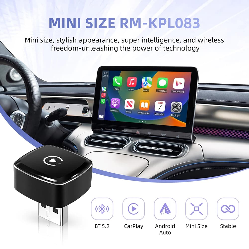 محول ذكي AI Box 2 في 1 صغير من Wired إلى Wireless Carplay وAndroid Auto متوافق مع 98% من السيارات تشغيل فوري واي فاي - 3