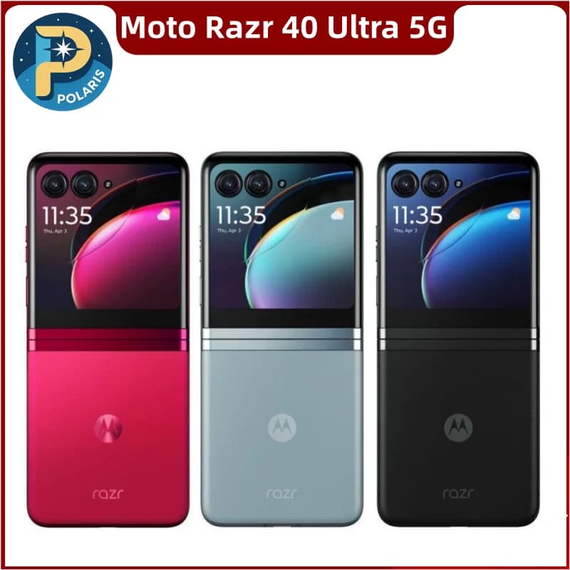 موتورولا موتو رازر 40 ألترا 5G XT2321 (2023) 8 جيجا رام + 256 جيجا روم شريحة واحدة + eSIM هاتف قابل للطي جديد تمامًا مفتوح