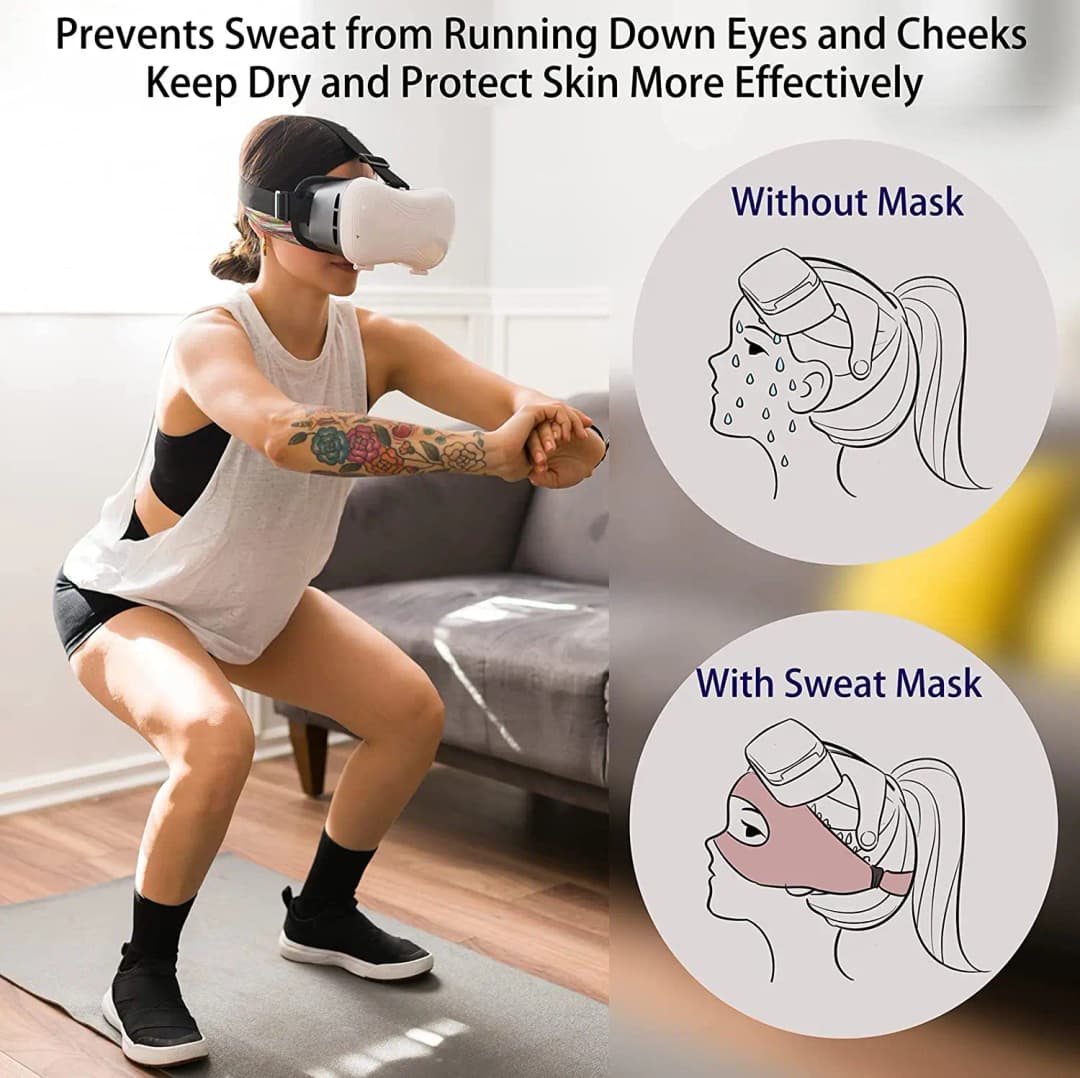 For Oculus Quest 2 Accessories VR Mask Cover Breathable Sweat Band Virtual Reality Headset for Meta Quest 3S /3 Pico 4 VR - 3