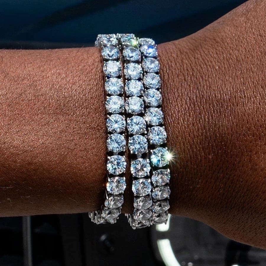 Hip Hop Iced Out 3/4/5mm Crystal Tennis Bracelet for Men Homme Trendy Punk Zirconia Men's Chain on The Hand Streetwear Jewelry - 2