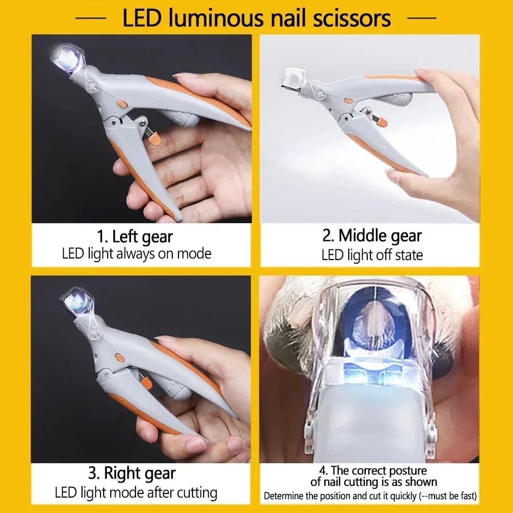 Professional Pet Nail Clipper Scissors With LED Light Cat Dog Nail Clipper Tool Scissors Nail Toeclaw Cutter Scissors Pet Supply - 6