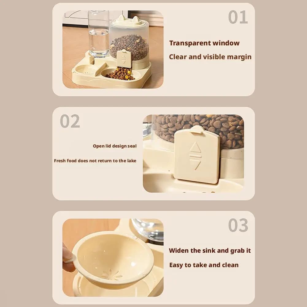 Automatic Cat Feeder And Waterer All-in-One Pet Food Water Dispenser Large Capacity Food Storage Dispenser Pet Supplies - 5