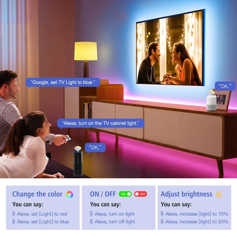 Smart LED Strip Lights RGB 5050 Tuya WiFi Zigbee Phone Control USB LED Flexible Ribbon Tape for TV Backlight Room Home Party - 3