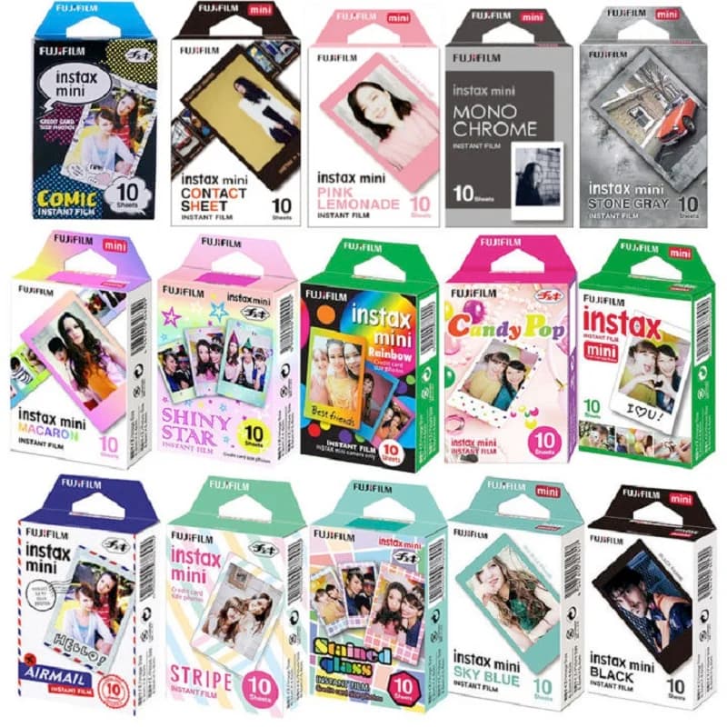 10-50 ورقة فوجي فيلم إنستاكس ميني فيلم فوري إطار أسود ماكارون قوس قزح ورق صور لكاميرات ميني 12 11 9 8 7s 70 50 90 SP-2 - 2