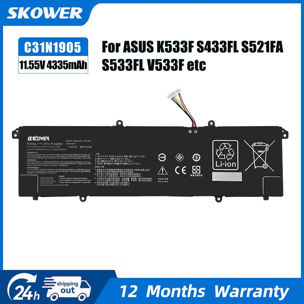 SKOWER C31N1905 Laptop Battery ASUS VivoBook S433F S433FL Adolbook adol14z adol14flc S4600F S5600F