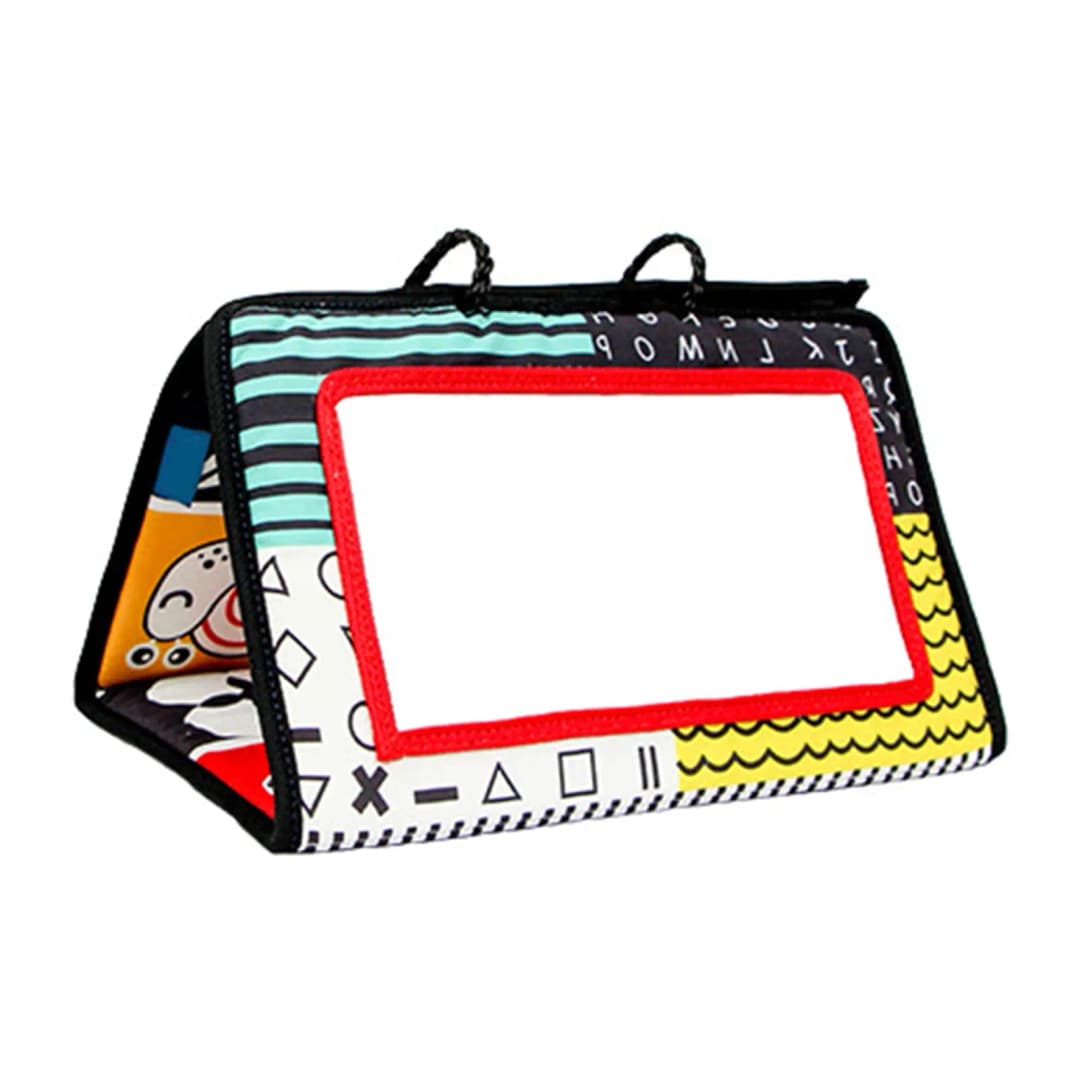 ألعاب مرآة لحديثي الولادة باللونين الأبيض والأسود من وقت البطن للأطفال، لعبة حسية لزحف تطوير مونتيسوري عالية التباين - 2