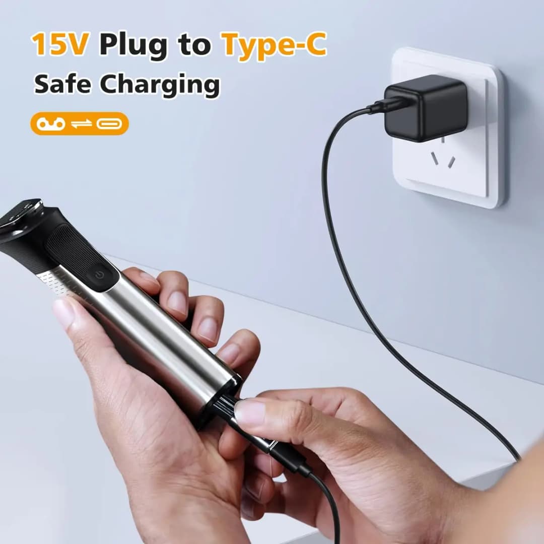 Brangdy 15V HQ8505 Type-C Shaver Adapter Charging Converter for Philips  One Blade QP6520 QP6530 QP6510 Electric Beard Trimmer - 2