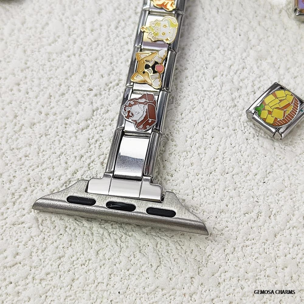 GEMOSA Adapter for Smart Watch Fit 38/40/41mm Strap Connector Stainless Steel Italian Bracelet Accessories DIY Jewelry - 5