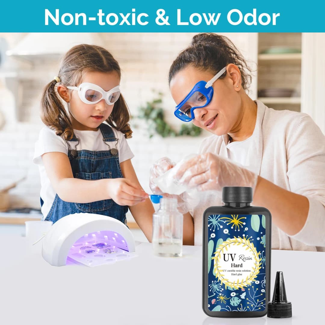 100 جرام راتنج UV شفاف، قوالب عشوائية 5 قطع صلبة، راتنج إيبوكسي شفاف محدث مسبق الخلط لصنع مجوهرات الحرف اليدوية - 3
