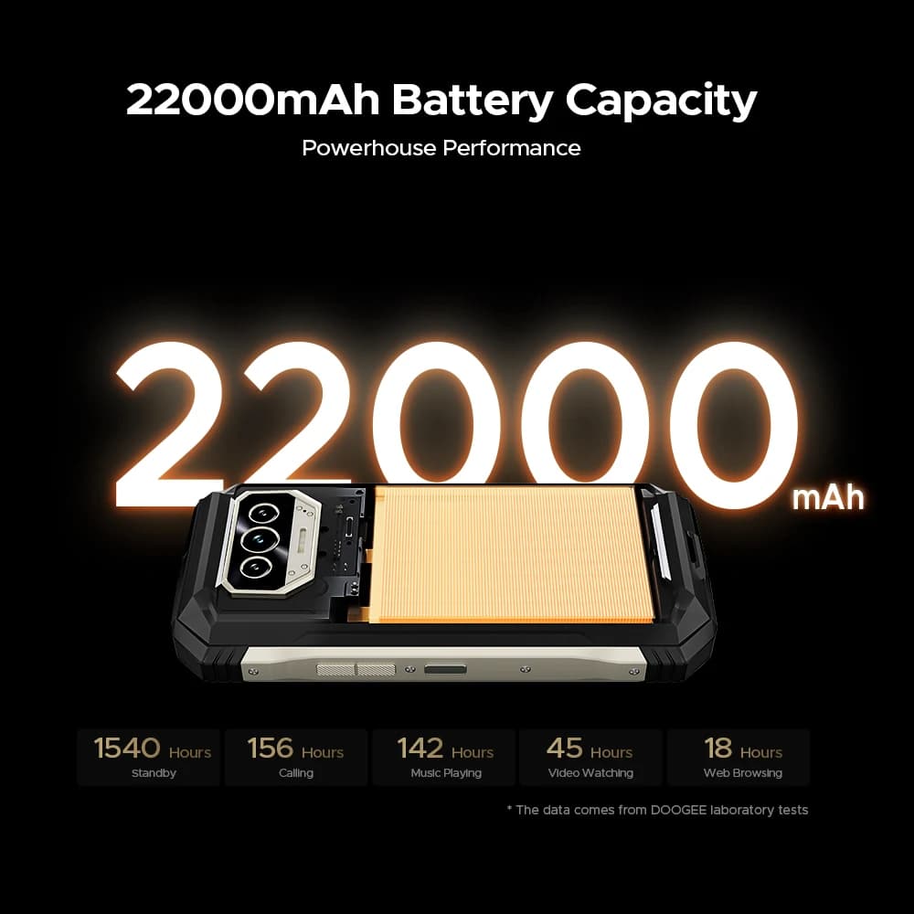 الإصدار العالمي DOOGEE V Max S 5G هاتف متين 6.58 بوصة إضاءة تخييم 24 جيجابايت (8+16) 256 جيجابايت بطارية كبيرة 22000 مللي أمبير كاميرا 108 ميجابكسل - 5