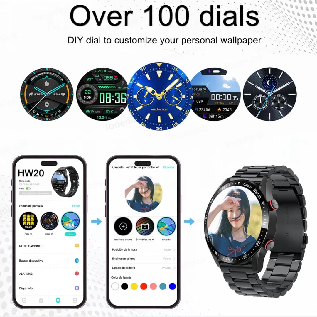 ساعة GT الذكية الجديدة 2024 - شاشة HD، بلوتوث، GPS، مراقبة معدل ضربات القلب، مقاومة للماء IP68، للرجال والنساء - 5