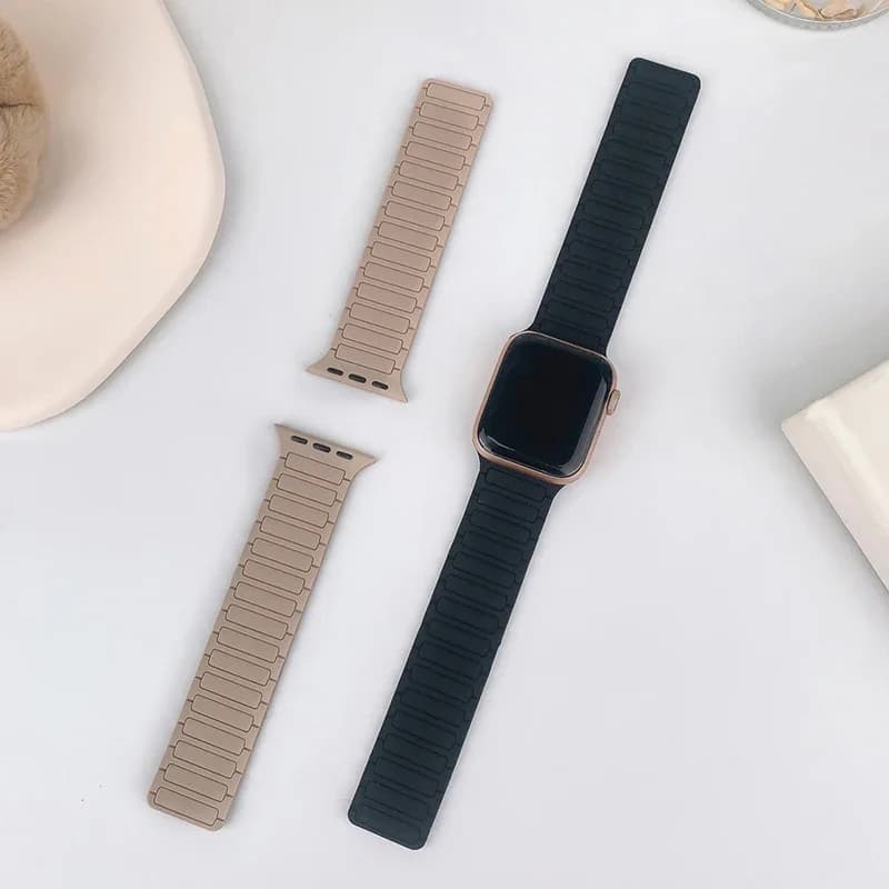 Magnetic Loop for Apple Watch Bands 44mm 40mm 49mm 45mm 41mm 38mm Silicone Bracelet iWatch Series 9 8 7 6 5 4 3 Se ultra 2 strap - 4