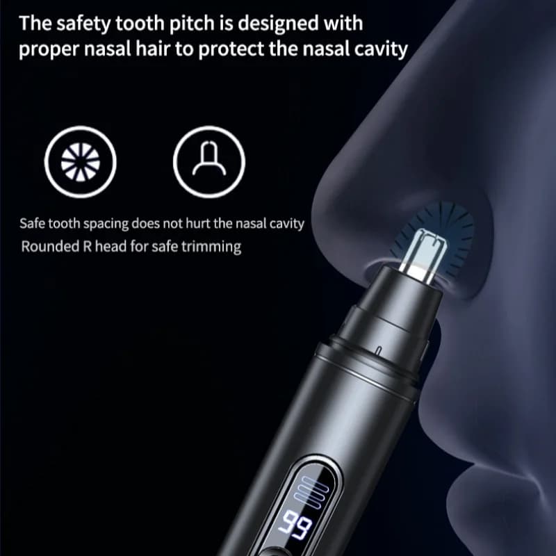ماكينة تشذيب شعر الأنف للرجال قابلة لإعادة الشحن عبر USB لإزالة شعر الأنف والحواجب والأذن، ماكينة قص شعر الأنف الكهربائية الصغيرة غير المؤلمة - 2