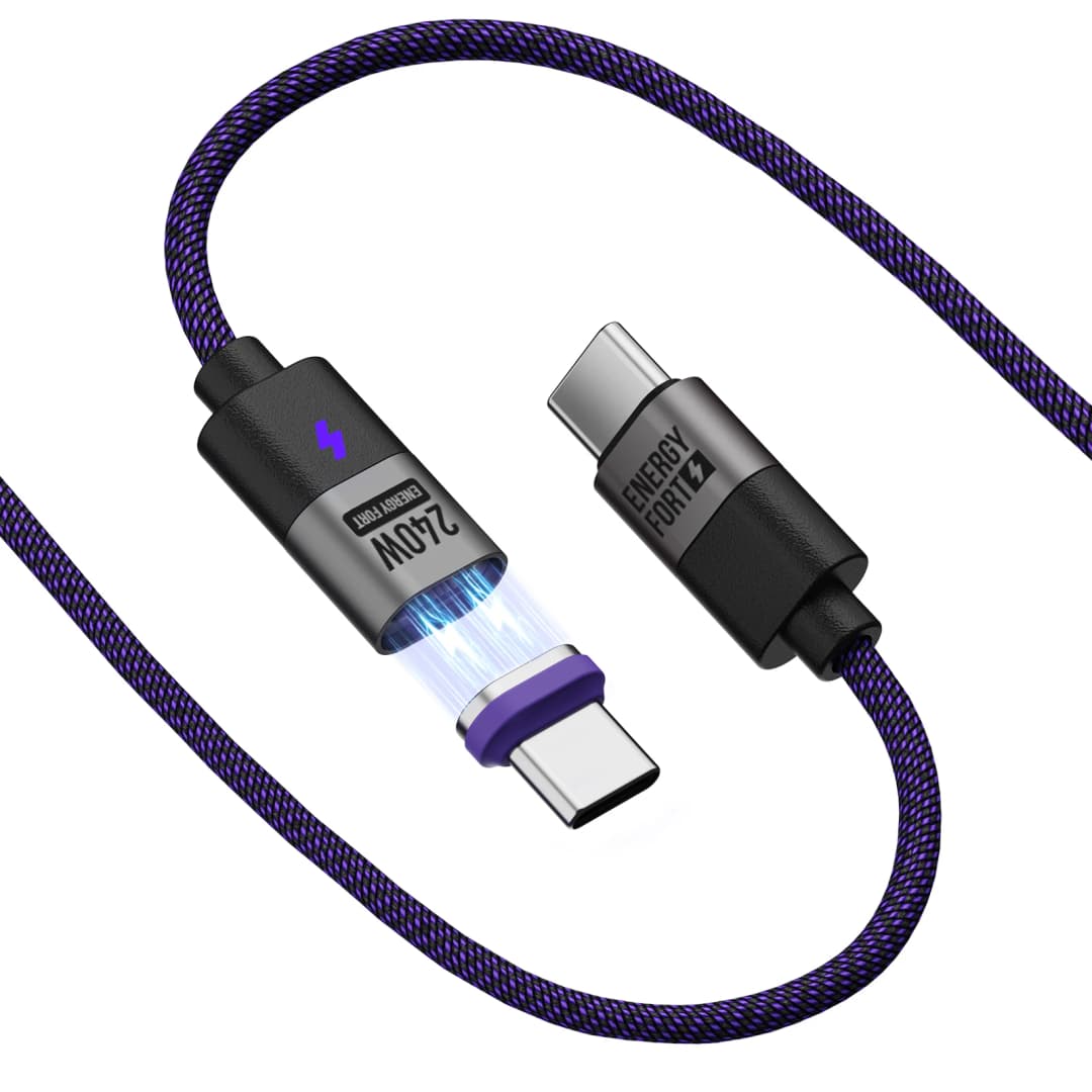 شاحن سريع مغناطيسي PD 240 واط من USB C إلى Type C وMicro USB لهواتف سامسونج S24 وS23 وS22 ألترا/شاومي 14 برو/آيفون 15 برو ماكس/ماك بوك اير