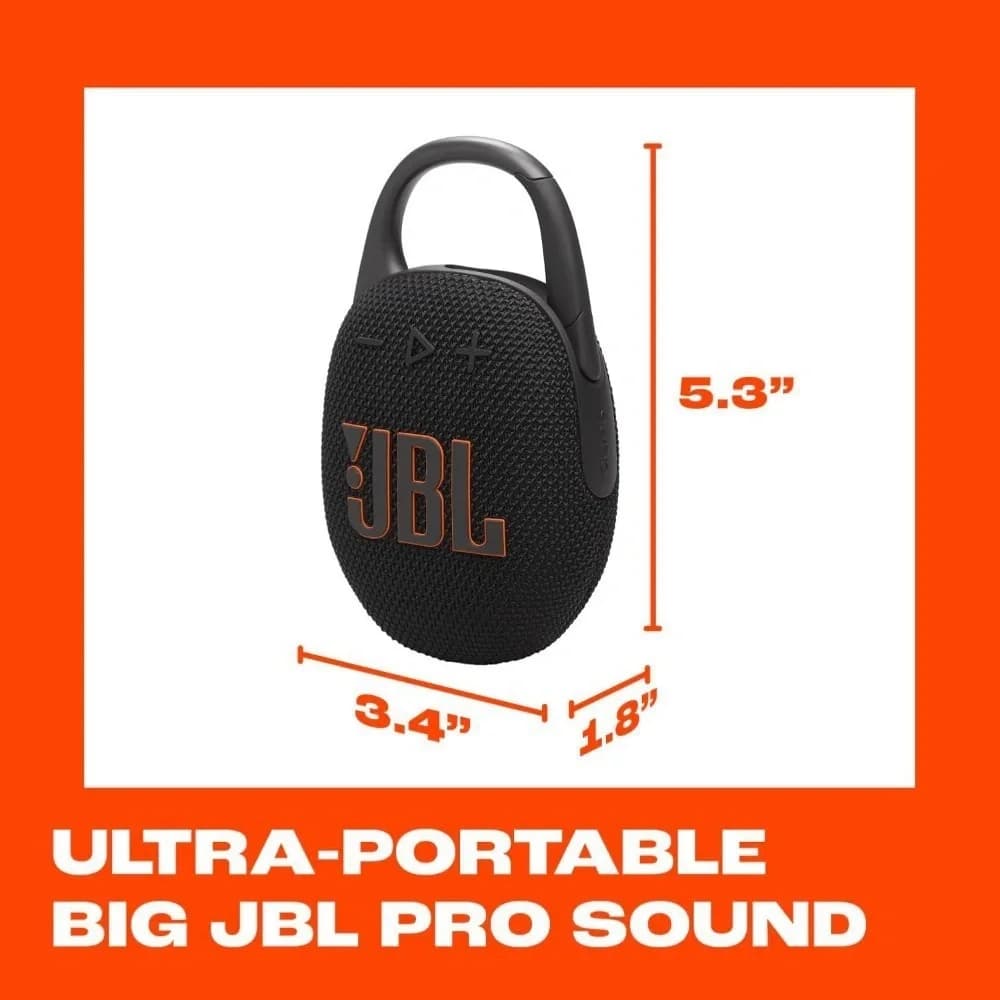 سماعة JBL كليب 5 بلوتوث مقاومة للماء والغبار IP67 بطارية 12 ساعة كارابينر باس نقي للجري وركوب الدراجات والجيم واللياقة البدنية - 3