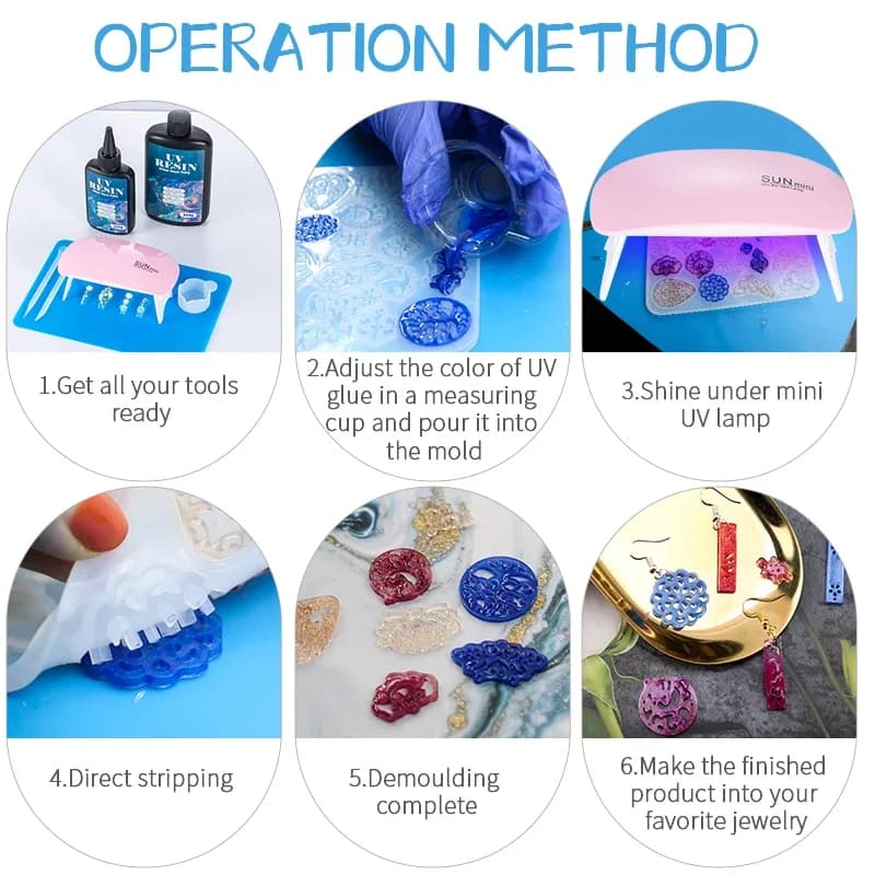 مجموعة غراء راتنج UV صلبة سريعة التصلب مع أدوات خلط للمبتدئين في صناعة المجوهرات والفنون والحرف اليدوية - 3