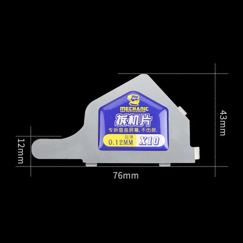 ميكانيك X10 بطاقة فك رفيعة جداً من الفولاذ لأدوات فتح شاشة LCD للهاتف المحمول بسماكة 0.12 مم - 5