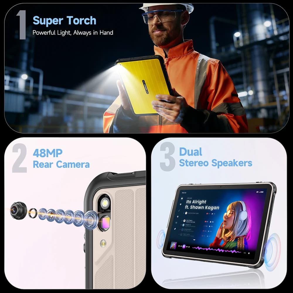 [Built-in eSIM] Ulefone RugKing Pad 2 Pro Rugged Tablet 10200mAh 10.1"Up to 16GB RAM,256GB ROM Android 16 48MP 10.1"  4G Global - 6