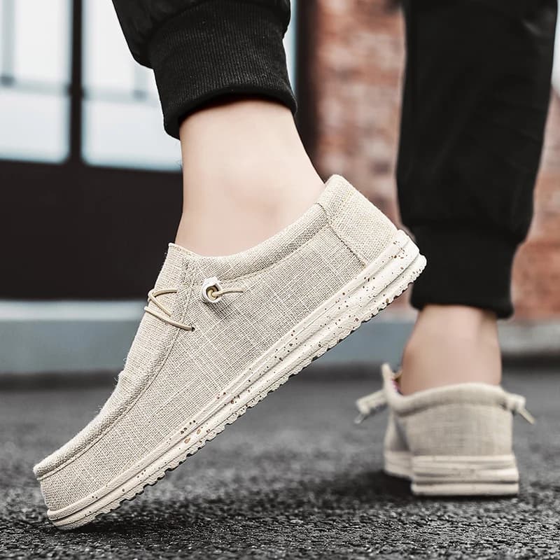 Men Shoes Casual Canvas Loafers Shoes Light Breathable Flats Leisure Male Vulcanized Shoes Walking Sneakers Plus Size 39-46 - 2