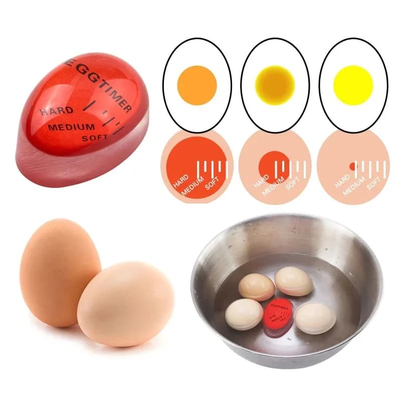 1/3pcs Egg Timer Kitchen Electronics Gadgets Color Eggs Cooking Changing Yummy Soft Hard Boiled Eco-Friendly Resin Red  Tools - 4