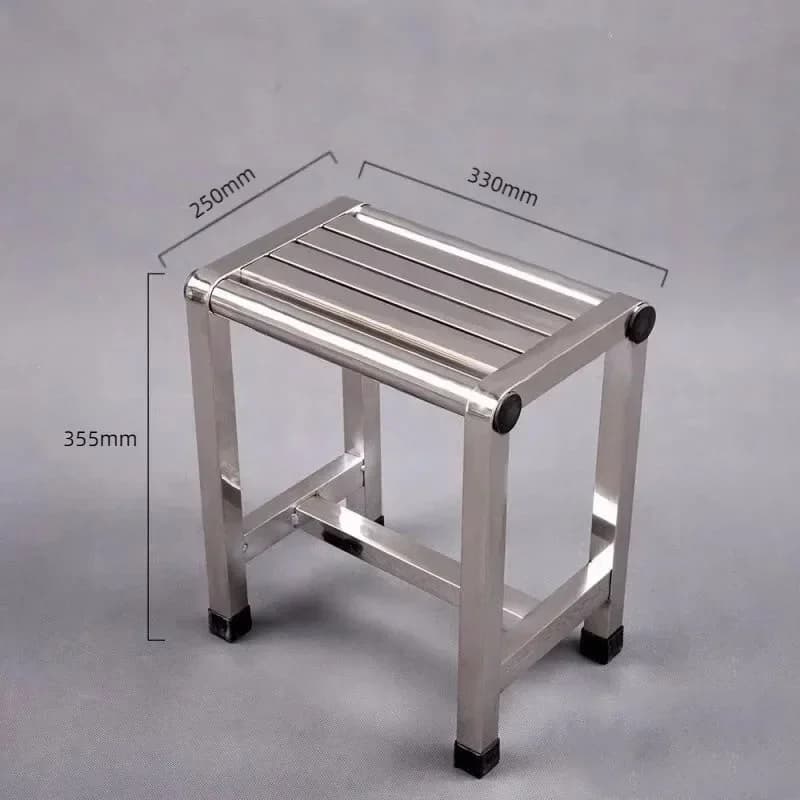 مقعد حمام منخفض مقاوم للماء من الفولاذ المقاوم للصدأ، مسند قدمين للمرحاض، كرسي فيفور قابل للطي محمول، كرسي مكياج - 2