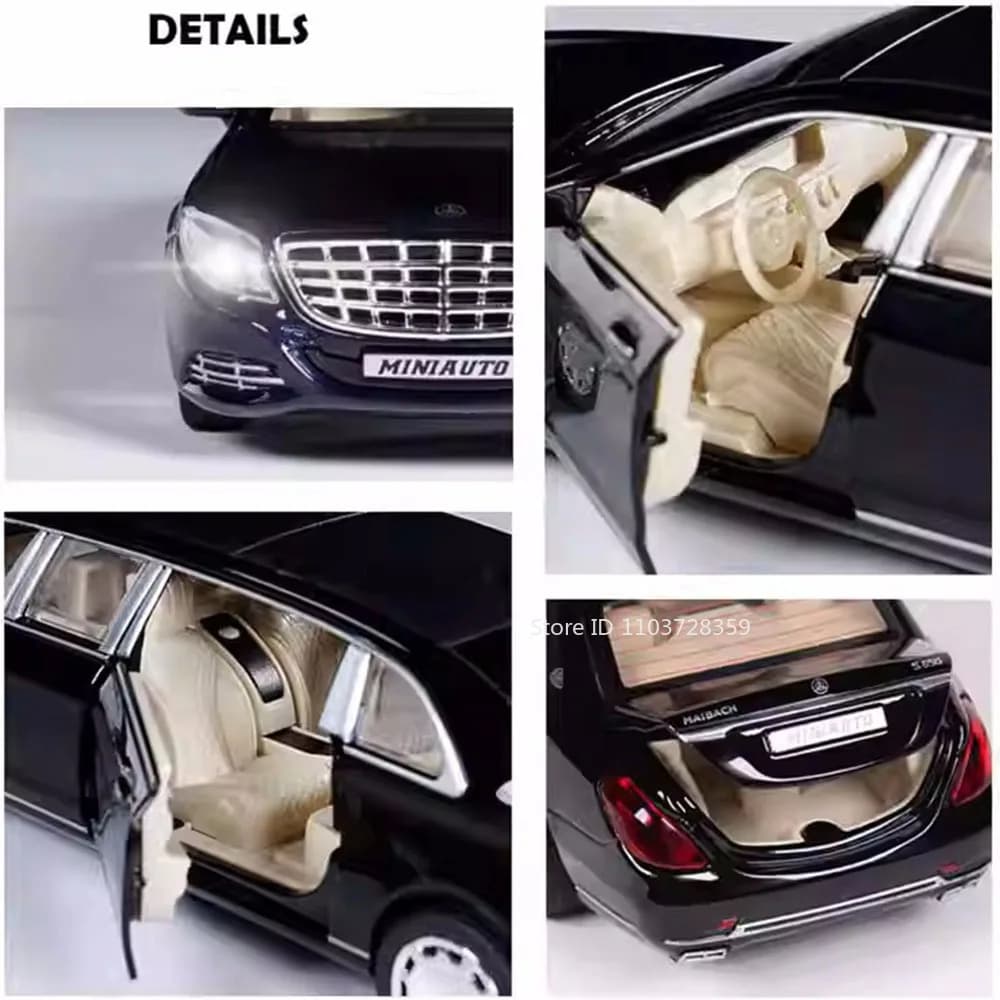 سيارة لعبة S650 E300L، مقياس 1:32، سبيكة معدنية، مع أصوات وأضواء، هدية للأطفال - 2