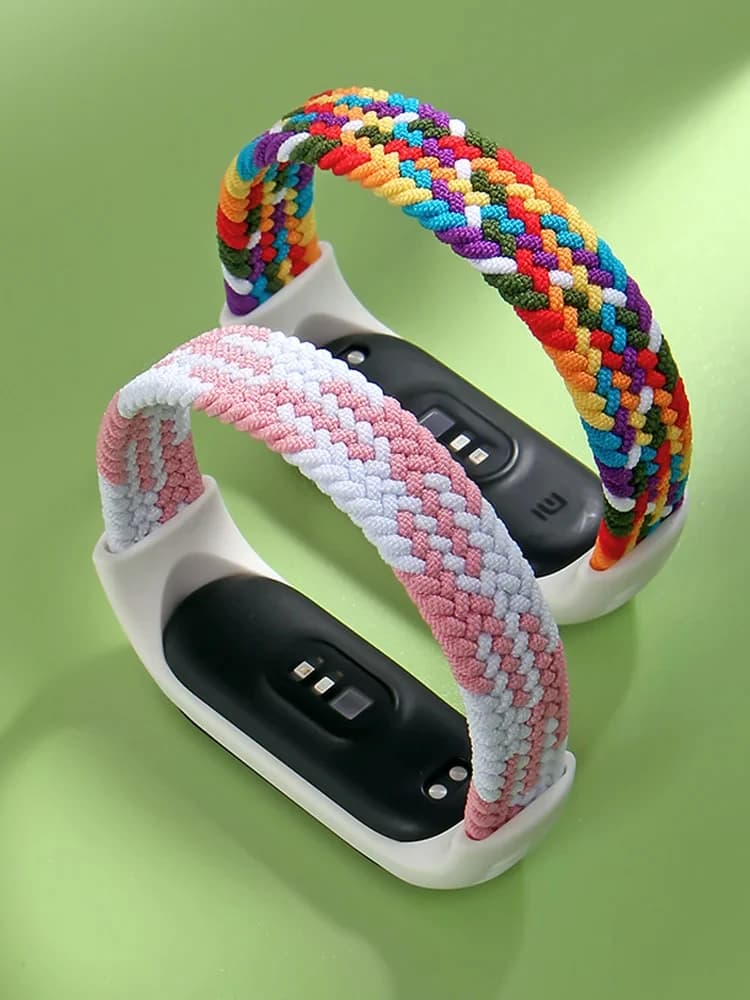 Braided Solo Loop for xiaomi Mi band 7 Watch Strap Nylon NFC Bracelet smart Miband6 belt correa on Mi band 7 8 6 5 4 3 watchband - 4