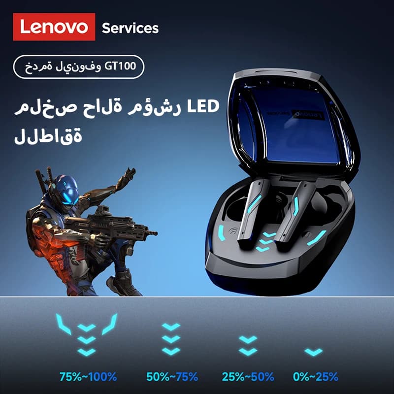 New Lenovo GT100 TWS Bluetooth 6.0 Gaming Headphones Low Latency Long Battery Life In Ear Wireless Earbuds HD Calls Earphones - 4