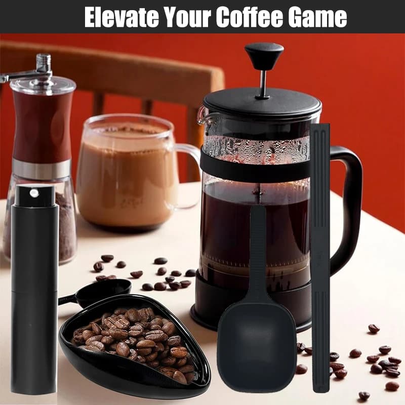 مجموعة كوب وملعقة جرعات حبوب القهوة FLYMUYU وعاء جرعات من السيراميك عدة صينية قياس للقهوة أو الشاي إكسسوارات إسبريسو - 4