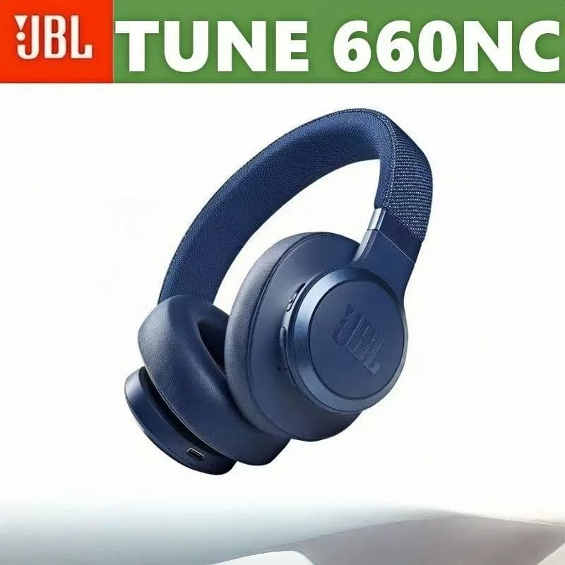 سماعات رأس JBL Tune660NC ANC إلغاء الضوضاء حافظة كابل 0.3 متر قابس مريح قابل للطي للموسيقى والسفر والمكتب