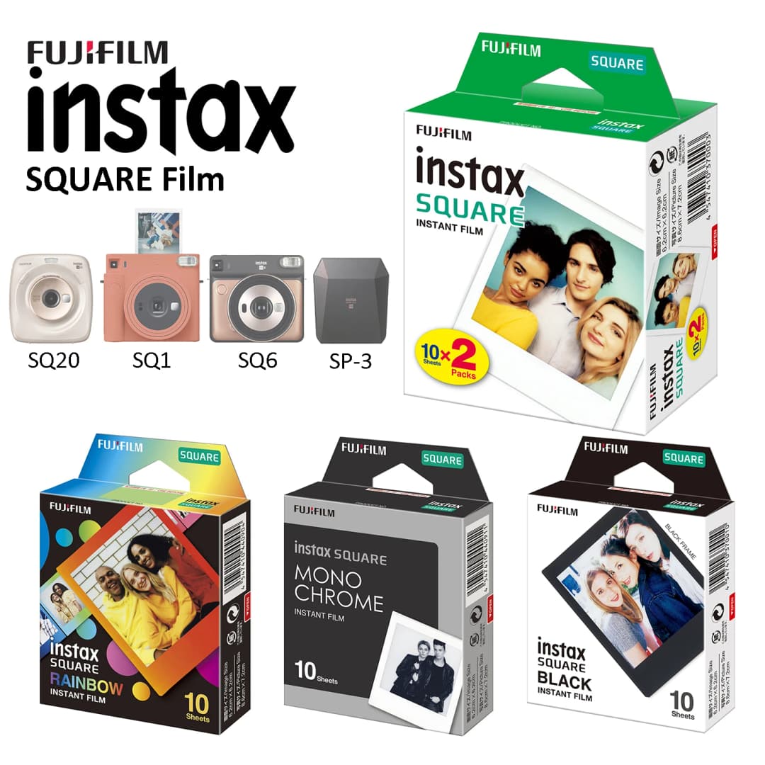 ورق صور Fujifilm Instax SQUARE أبيض/قوس قزح/أسود وأبيض لكاميرا Fuji Instax SQ6 SQ10 SQ20 هايبرد الفورية مشاركة SP-3 - 2