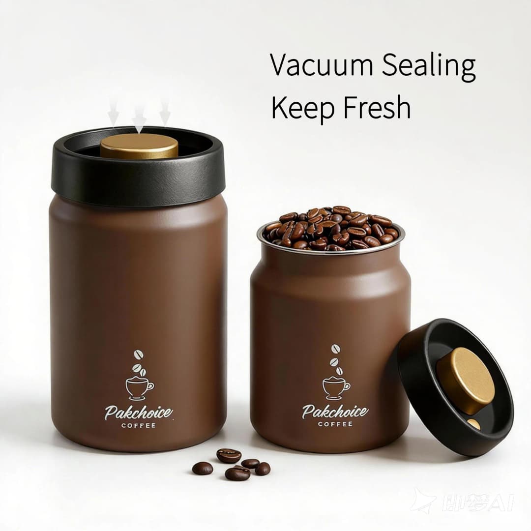 Vacuum Coffee Bean Storage Container Stainless Steel Airtight Canister Coffee Grinder Spice Food Storage Jar Kitchen Tool