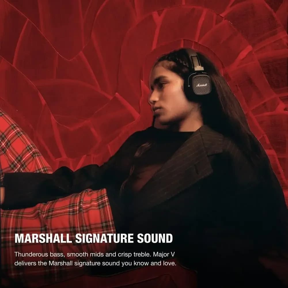 Marshall Major V 5 Wireless Bluetooth Headphone with Mic Foldable Pop Rock Retro Headset Support Marshall Bluetooth App - 2