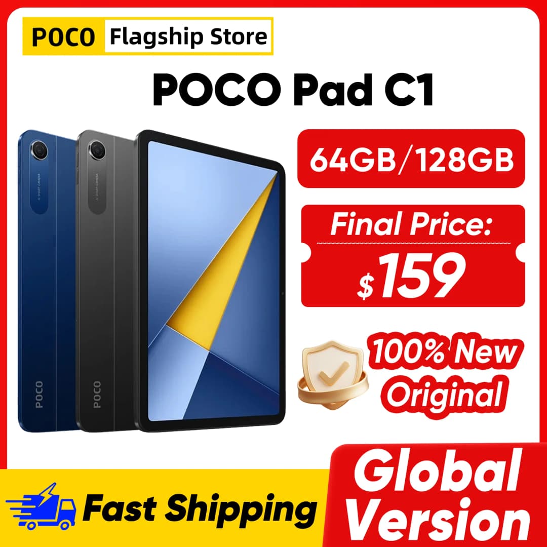 2026 Newest POCO Pad C1 Global Version Tablet Snapdragon 6s 4G Gen 2 9.7" 2K 120Hz Display 7600mAh Battery 18W Fast Charging