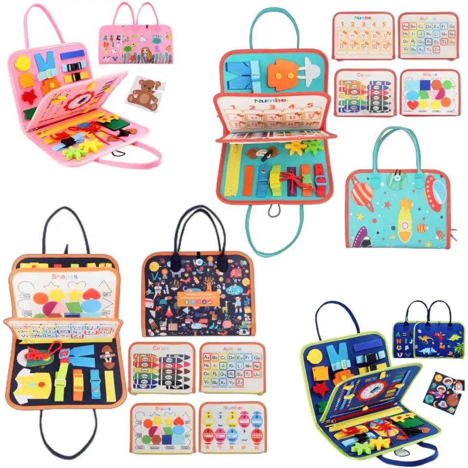 كتاب أنشطة مونتيسوري، كتاب هادئ، لوحة أنشطة، كتاب تعليمي حسي للأطفال