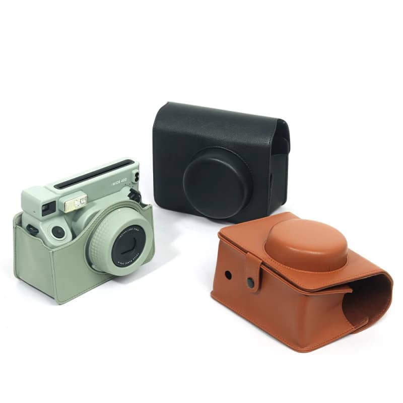 Fujifilm Instax wide 400 Film Camera Bag+Wide 80 Green Litchi Pattern Album+Magnetic Photo Bag PU Leather Anti Soft Silicone - 2