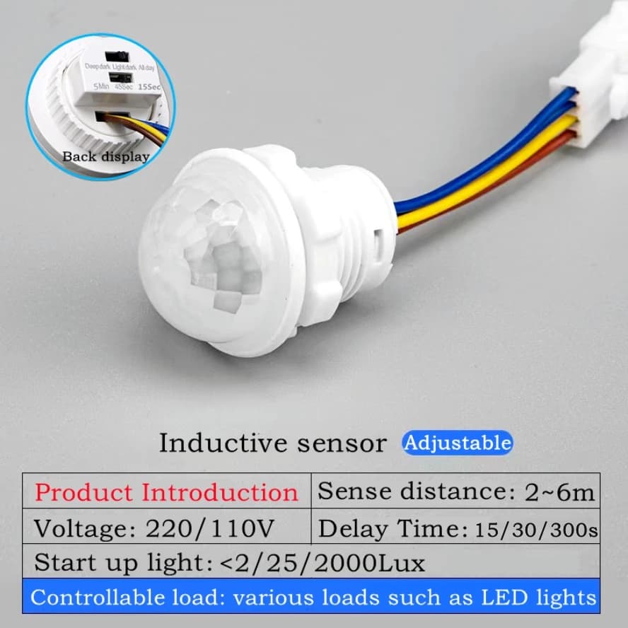 مفتاح ذكي قابل للتعديل مزدوج مع مستشعر حركة PIR بالأشعة تحت الحمراء AC85-265V للتحكم التلقائي في شريط الإضاءة LED - 2