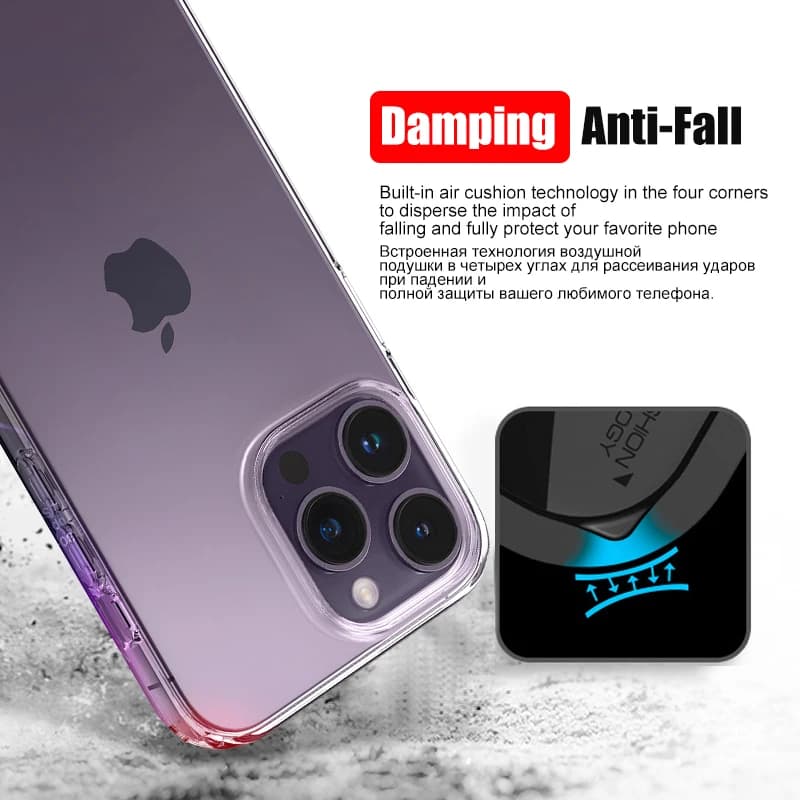 غطاء فاخر شفاف من السيليكون لهواتف iPhone 16 و15 و14 و13 و12 و11 Pro Max وXR وX وXS و7 و8 Plus، غطاء خلفي شفاف مقاوم للصدمات - 6