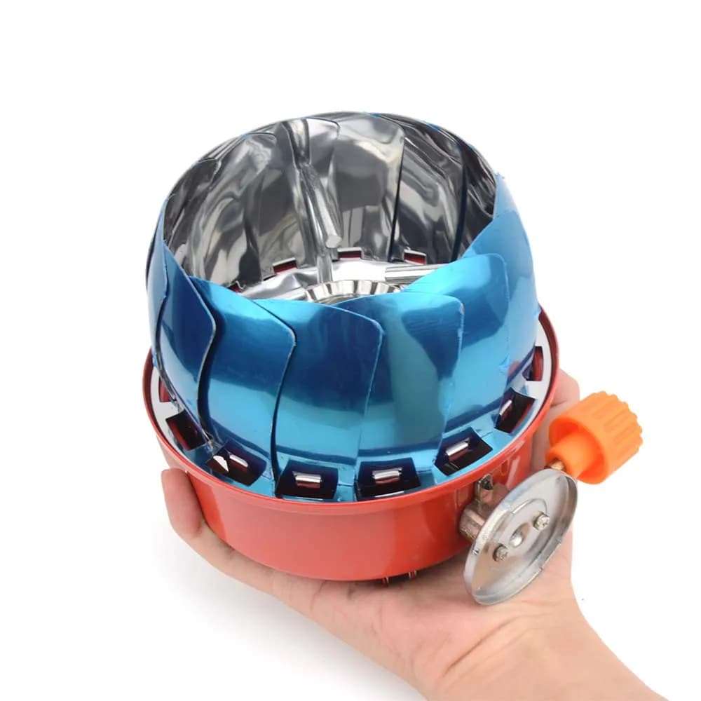 موقد غاز محمول مقاوم للرياح 2800 واط، مثالي للتخييم والنزهات في الهواء الطلق، مع حقيبة تخزين للمشي لمسافات طويلة - 4