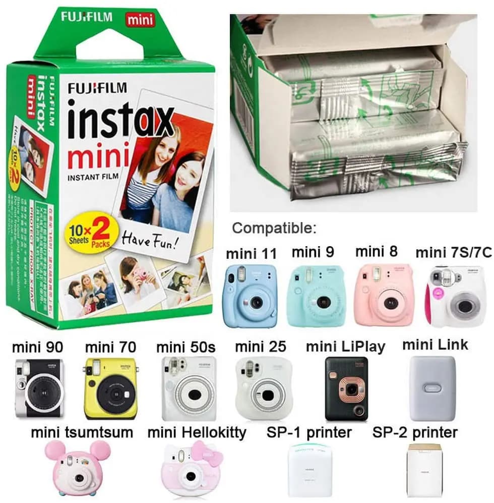 10-100 Sheets Fujifilm Instax Mini 12 Film Camera White Edge Photo Paper For Mini 11 9 8 40 70 90 Instant Camera EVO Instax Film - 3