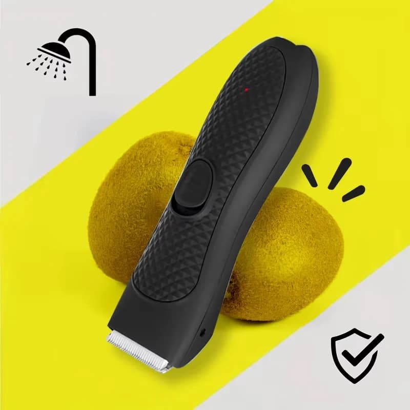 ماكينة تشذيب شعر الجسم للرجال، ماكينة تشذيب شعر العانة الكهربائية، ماكينة حلاقة كرات قابلة للشحن، رأس شفرة خزفية قابلة للاستبدال، مقاومة للماء