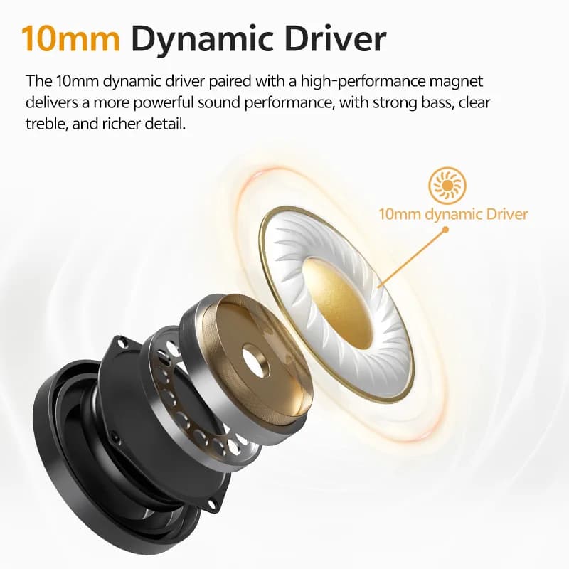 QCY Buds TWS Bluetooth 5.3 Wireless Earphones 10mm Dynamic Driver AI Wind Noise Reduction Earbud 0.68S Low Latency 35H Headphone - 3