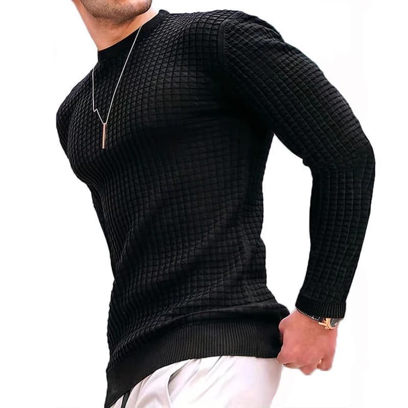 Sweatwear Men's Casual Long Sleeve Basic Knitted Sweater Pullover Male Round Collar Autumn Winter Tops Sweatshirts T-shirt - 2