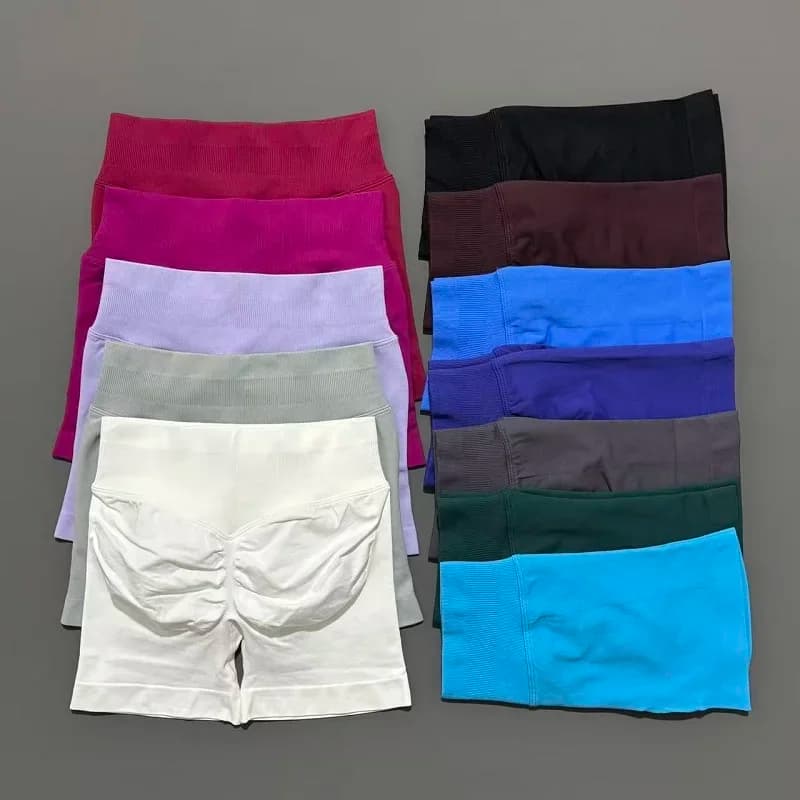 Women Fitness Workout Shorts Yoga High Waist Lift Butt Fitness Shorts Gym Running Sportswear Women Push Up Gym Leggings - 2