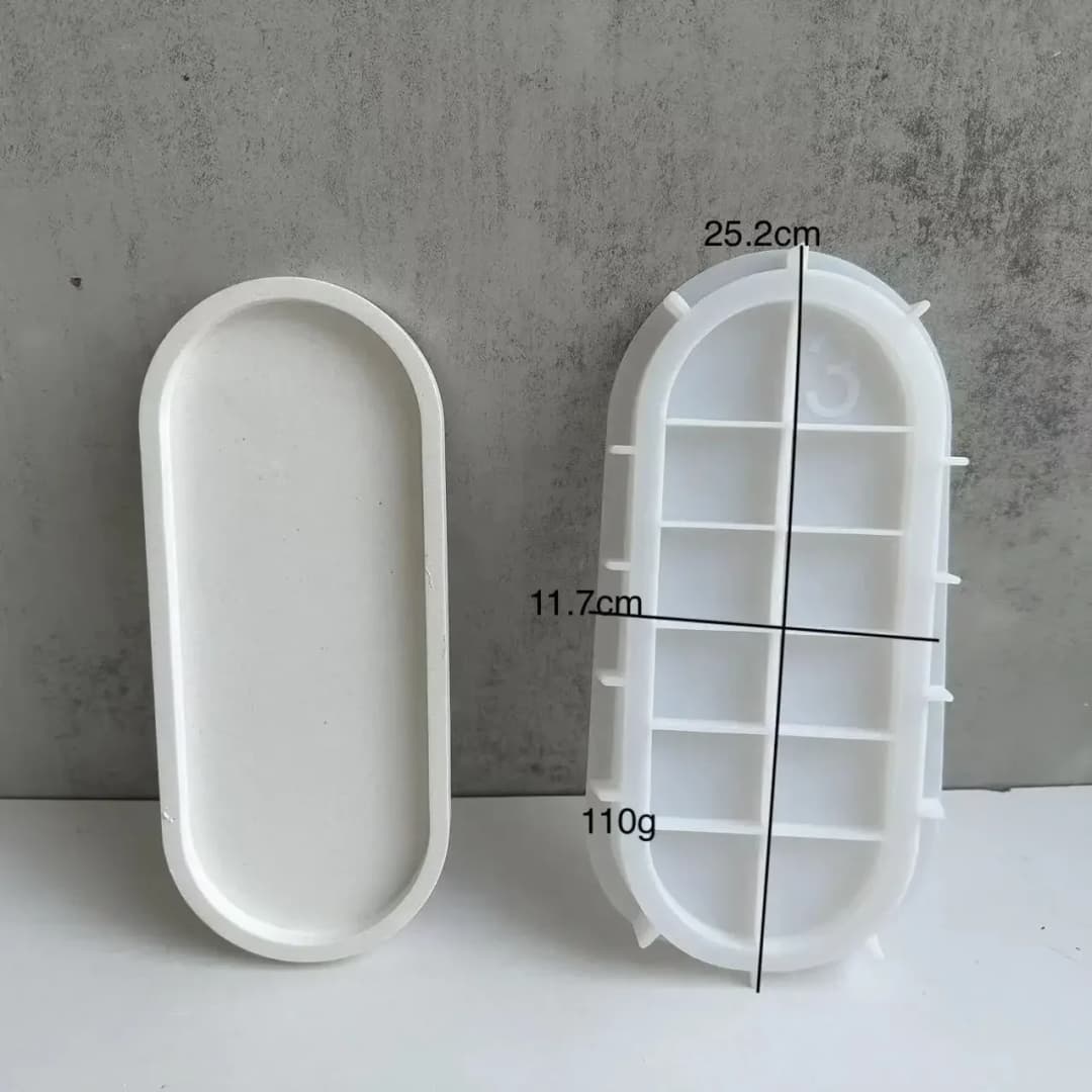 Silicone Gypsum Storage Tray Molds Oval Shape Tray Mold DIY Handmade Coaster Making Concrete Cement Mould Home Decoration - 4