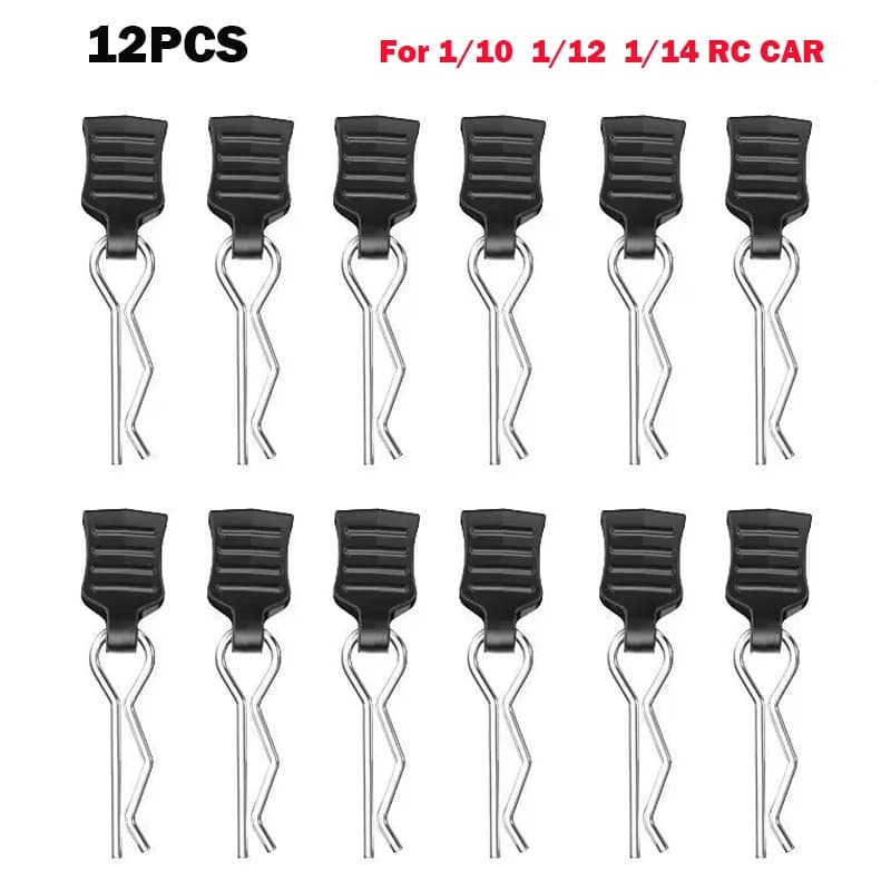 12pcs RC Body Clips 1/7 1/8 1/10 1/12 1/14 1/16 1/18 Metal R Buckles Car Truck Buggy Shell Pins RC Cars RC Boat Parts