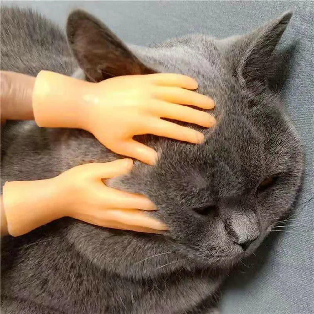 Adult Kid Novelty Toys Funny Mini Hands Creative Finger Fidget Toys Simulation Soft Small Hand Tease the Cat Pet Toy Simulation - 4