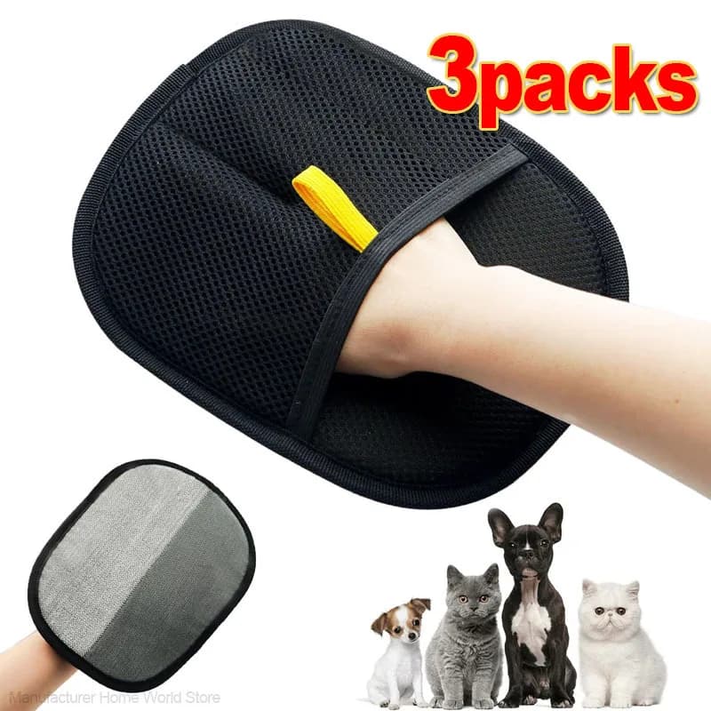 Upgrated Pet Hair Remover Glove Double-Sided Fur Gloves Cat Dog Fur Magnet Gloves for Washing Deshedding Cleaning Carpets Sofas